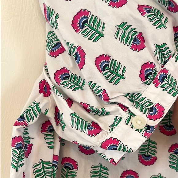 J. Crew Block Print Poplin Top - Picture 5 of 6